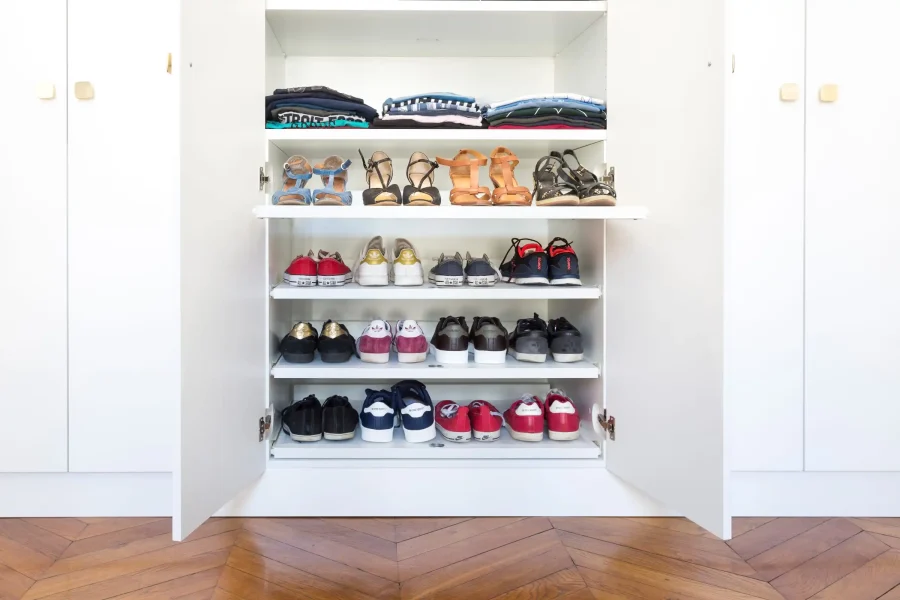 Dressing intégré avec rangement bas et penderie fonctionnelle